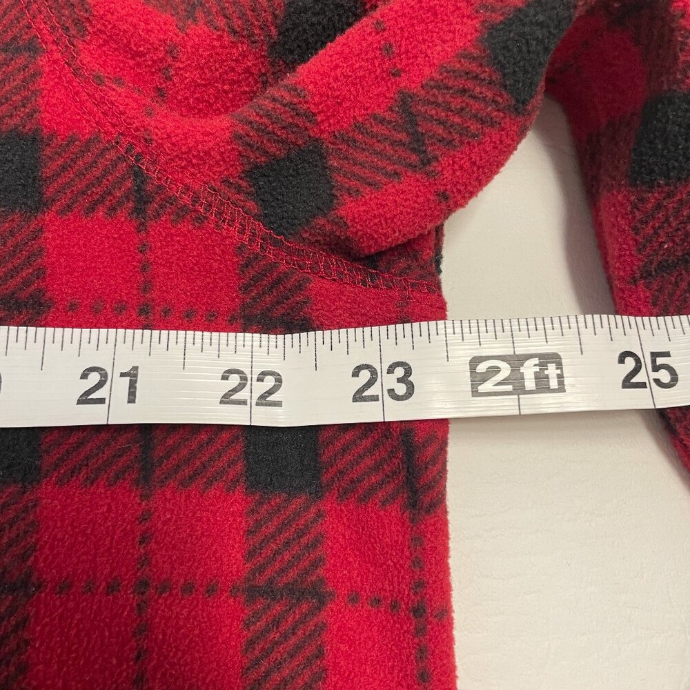 Eddie Bauer Fleece 1/4 Zip Pullover Sweater Mens Large Red Black Buffalo Plaid - Picture 7 of 13